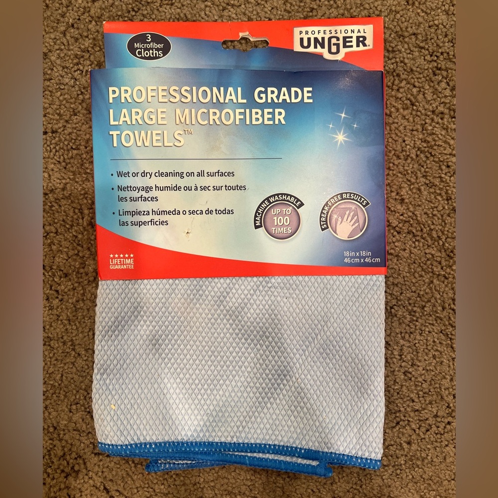 Unger Large Microfiber Cleaning Cloths